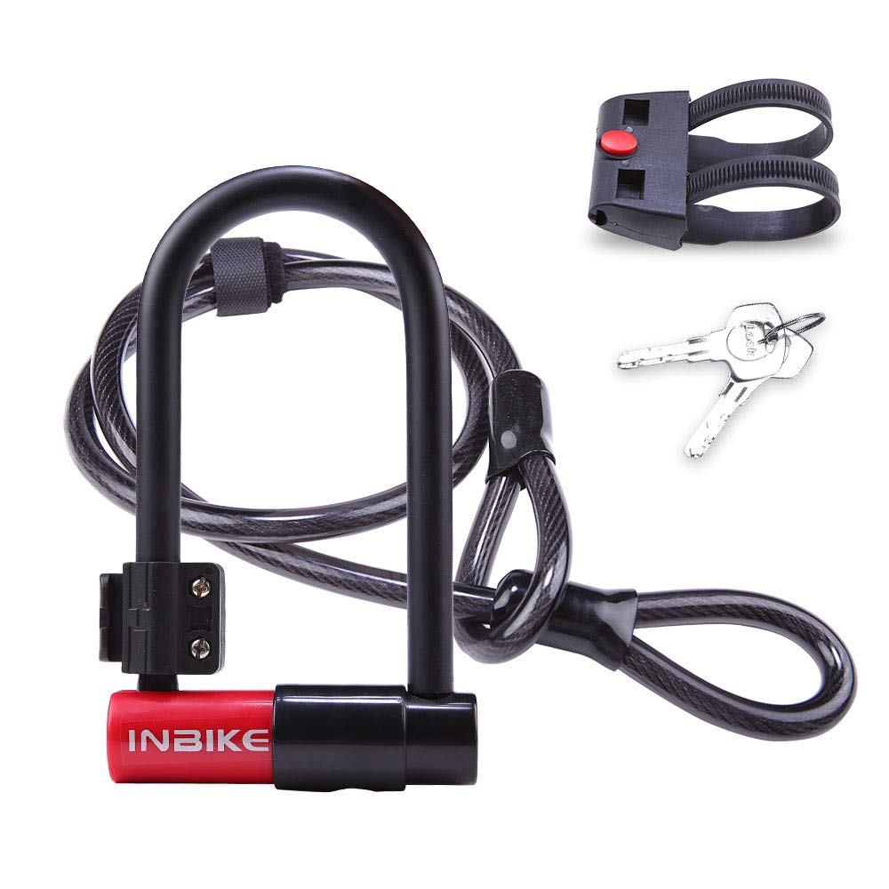 BOVONAR 17mm Heavy Duty Bicycle U Lock with 4ft Anti-Theft Cable - Secure Bike Lock for Outdoor Cycling, Commuting & Parking | Durable Mounting Bracket | Hydraulic Shear Resistant | Perfect for Urban Riders & Mountain Bikes