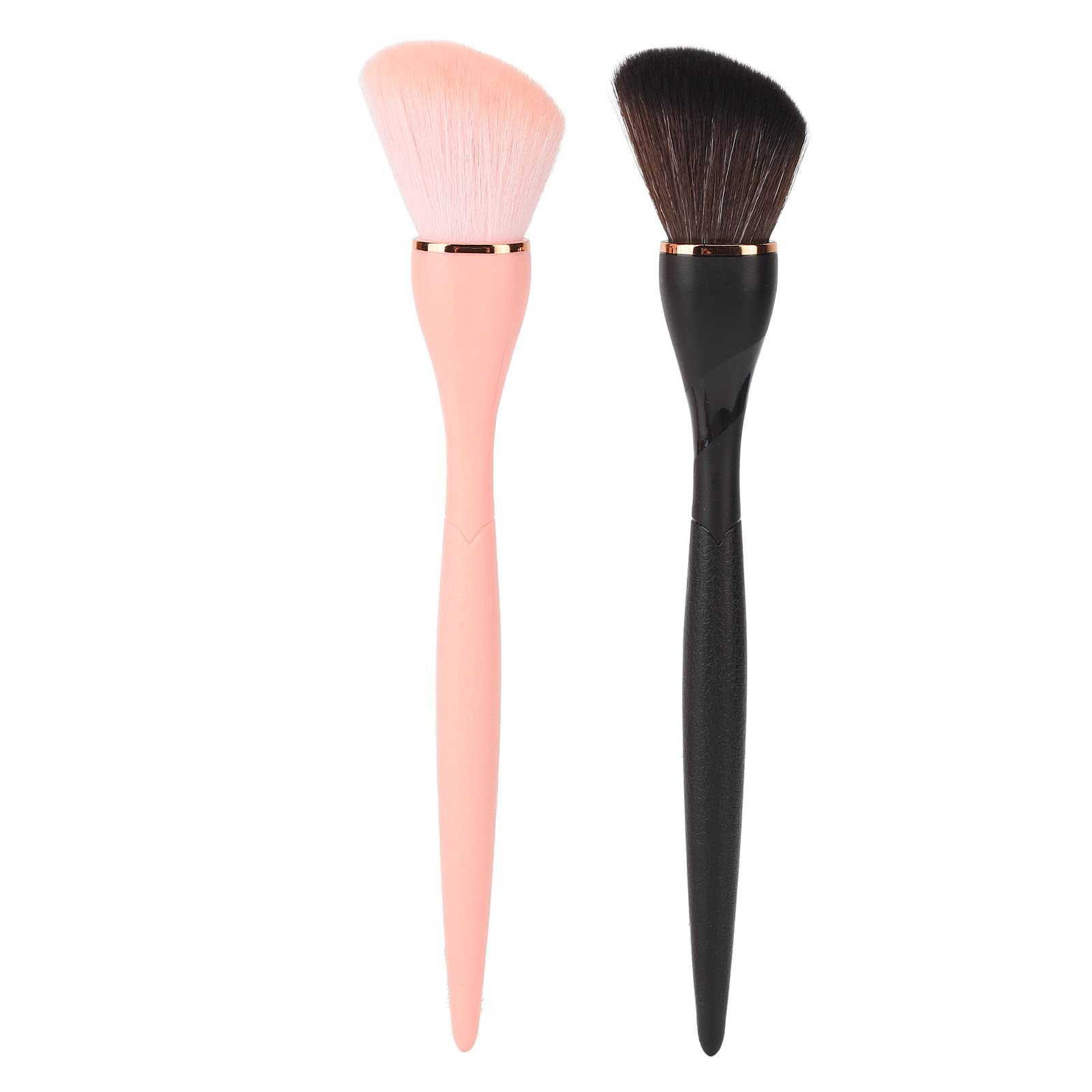 2 PCS Professional Makeup Brush Set - Soft Synthetic Fiber Face Brush & Angled Contour Brush for Precise Blending & Highlighting | Perfect for Foundation, Contouring & Everyday Makeup Application