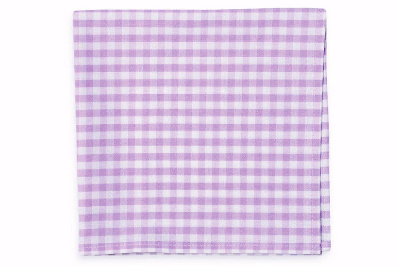 Elegant Lavender Check Pocket Square for Men - Premium Silk Handkerchief for Weddings, Suits & Formal Events
