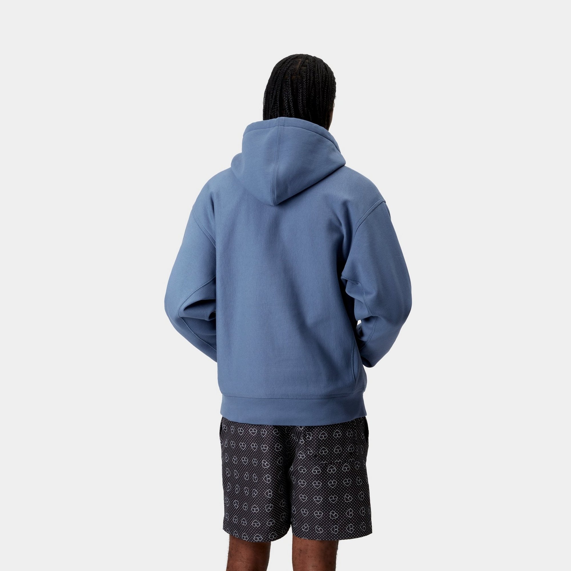 American Script Hooded Sweatshirt - Blue Iris | Cozy Pullover for Casual Wear, Street Style & Loungewear