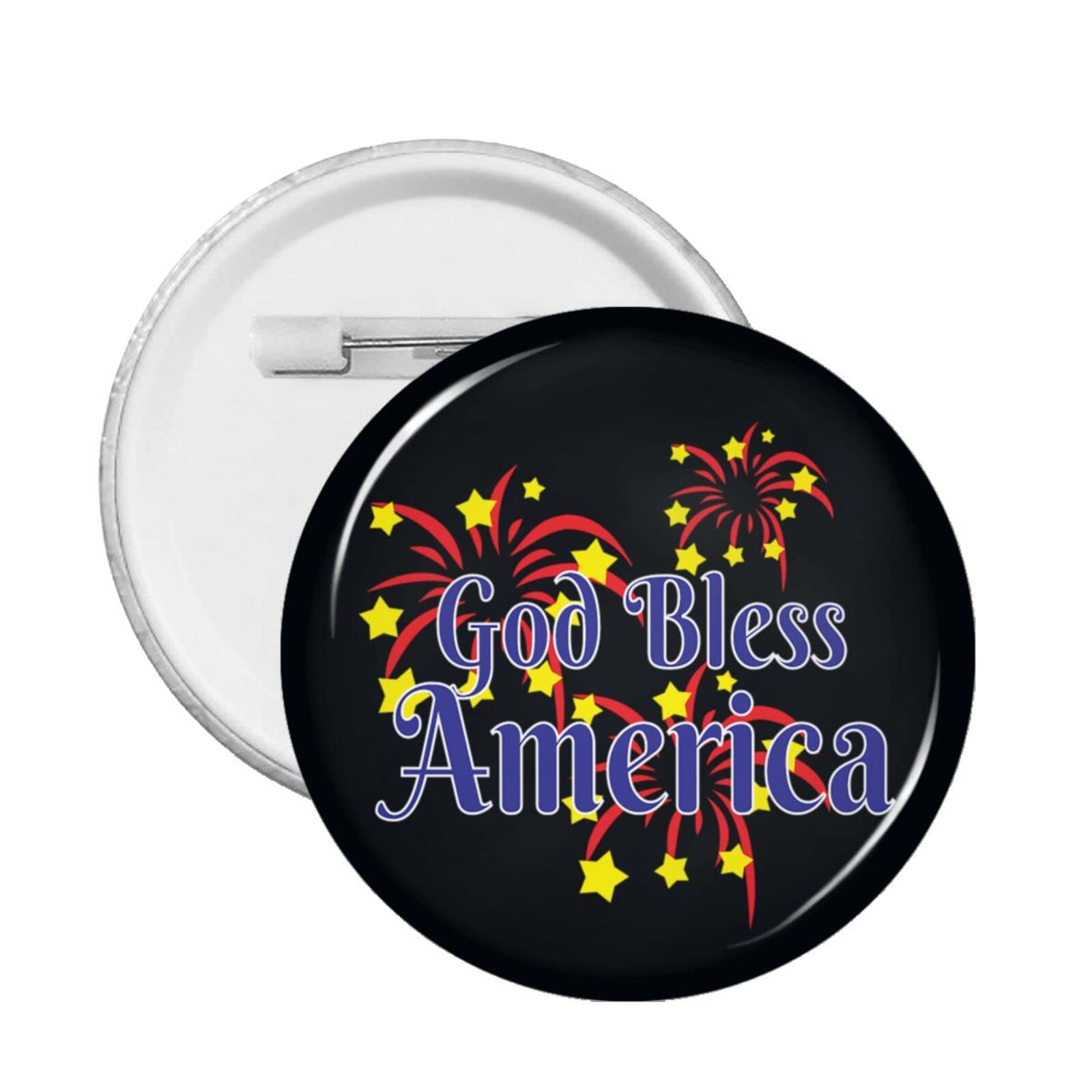 God Bless America Button Pins - Round Badges for Men & Women - 1PC - for Jackets & Bags