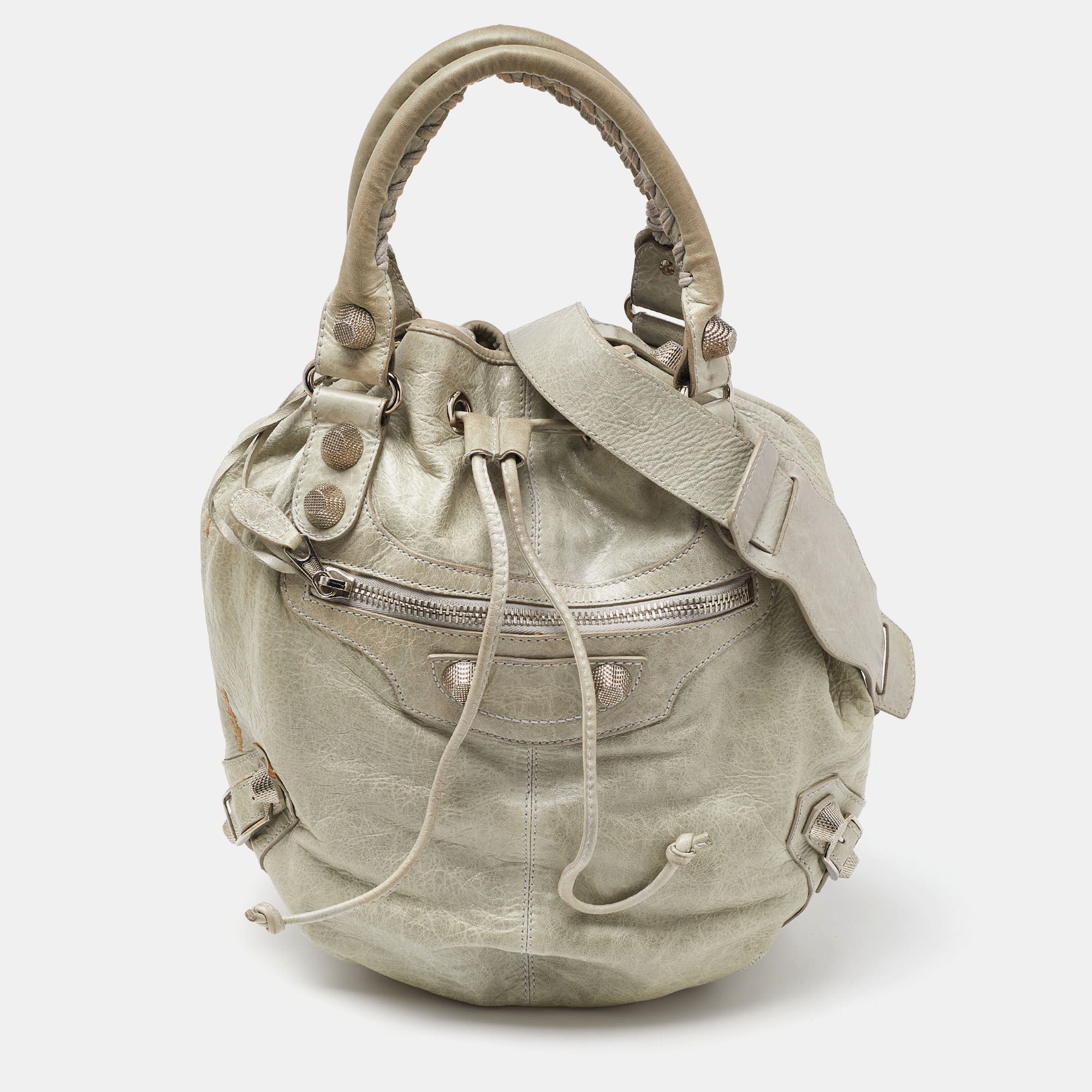 Argent Leather GSH Pompon Hobo Bag - Stylish Crossbody Shoulder Purse for Women | Perfect for Work, Travel & Everyday Use