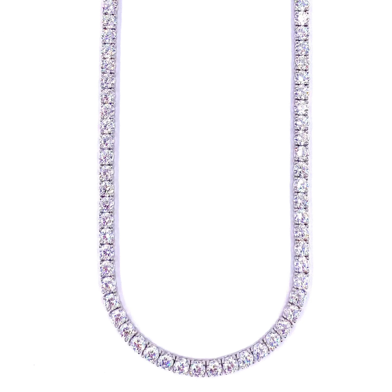10.00CTW Ashley Gold Sterling Silver Tennis Necklace for Women - Elegant Jewelry Gift for Anniversary, Birthday & Special Occasions