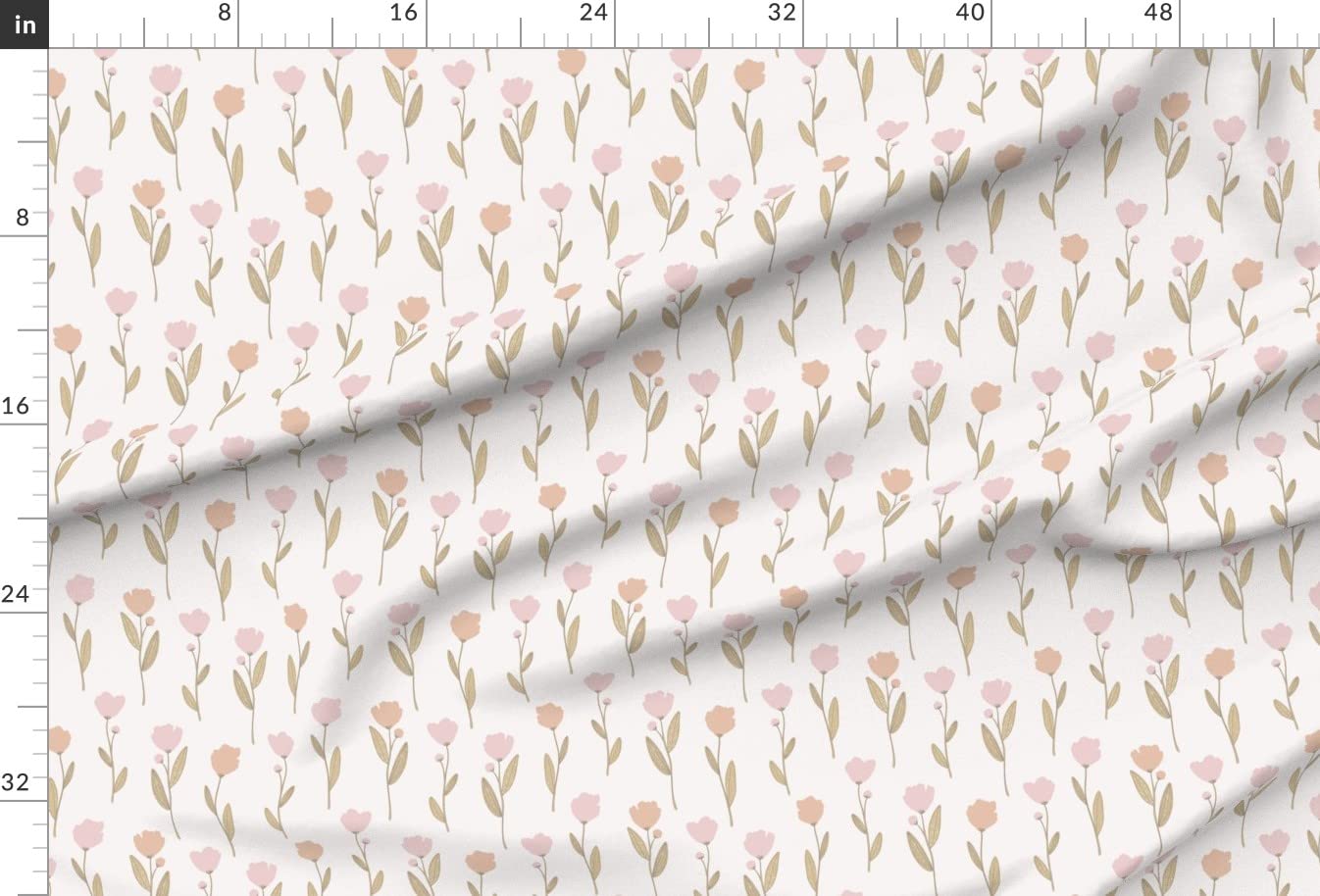 Premium Spoonflower Floral Printed Minky Fabric by The Yard - Soft Pastel Flower Design for Baby Blankets, Quilt Backing & Plush Toys - Perfect for DIY Sewing, Nursery Decor & Gift Making