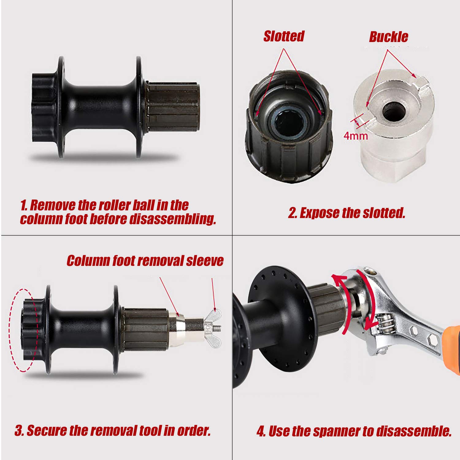 GOLDEAL Bicycle Free Hub Tool - Professional Hub Body Removal & Installation Kit for MTB & Road Bikes | Essential Bike Maintenance Tool for DIY Repairs & Tune-Ups