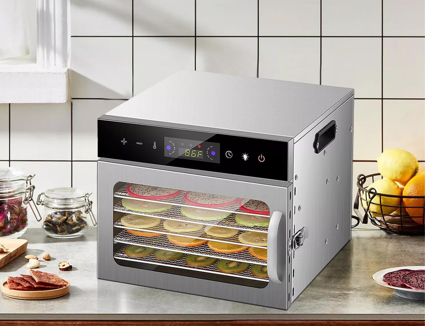 Best Stainless Steel Food Dehydrator Machine for Fruits, Mushrooms, Meat Jerky & Herbs – Healthy Snacks & Long-Term Food Preservation
