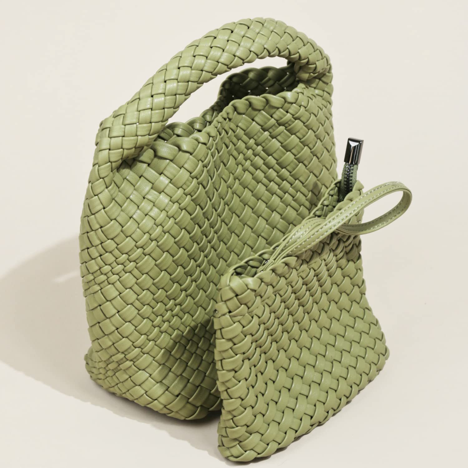 Stylish Vegan Leather Woven Handbag for Women - Cute Mini Hobo Tote & Crossbody Clutch Purse | Perfect for Casual Outings, Beach Trips & Everyday Use