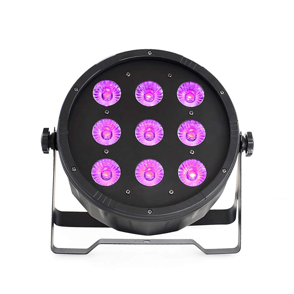 FMOGG 9 LED Par Can Stage Lights - Professional DJ Disco Uplights for Wedding, Birthday Party, Church & Christmas Events | Indoor/Outdoor Stage Lighting Solutions