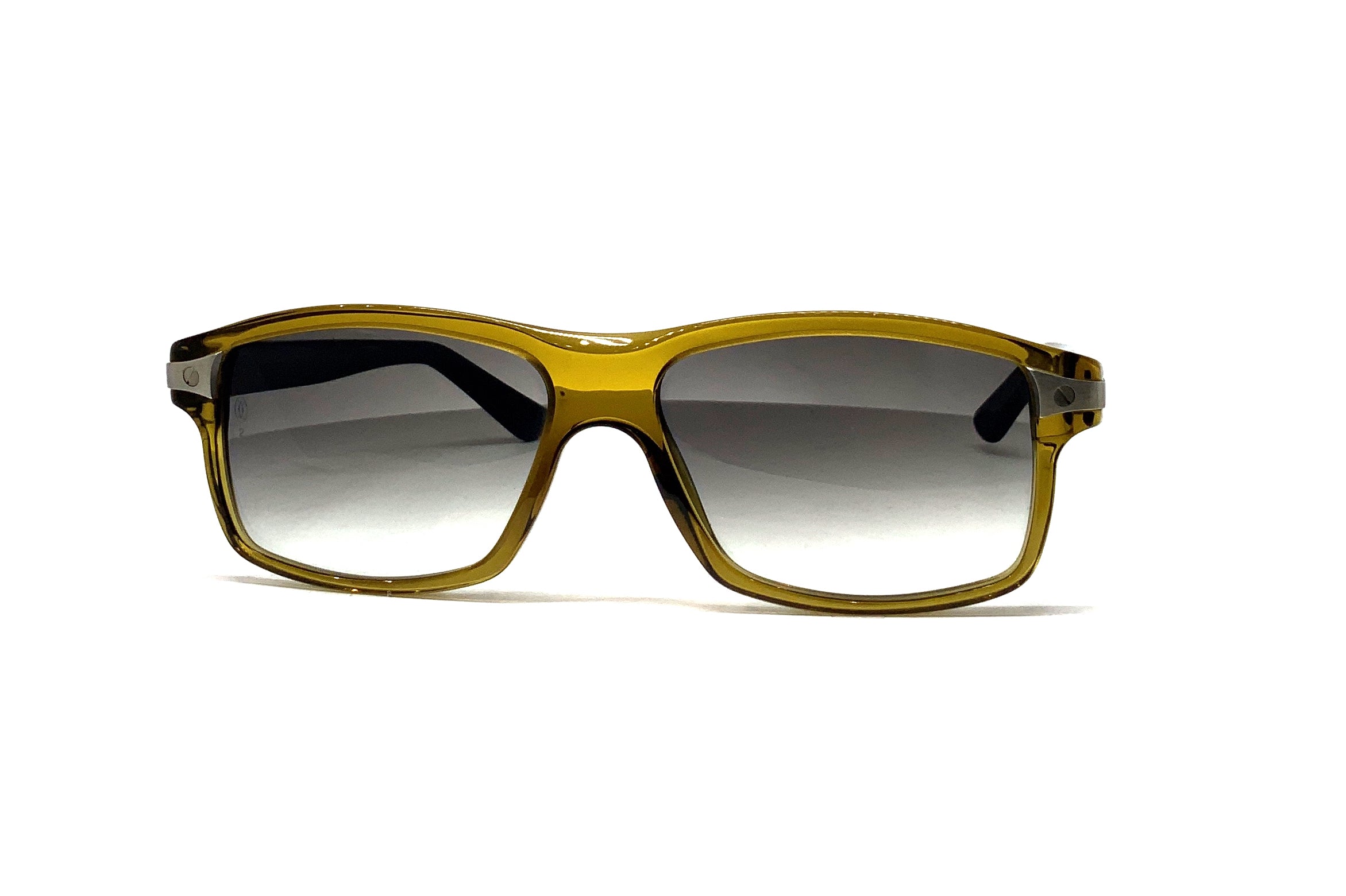 Cartier Olive & Black Rectangular Polarized Sunglasses for Women & Men - Luxury UV Protection Shades for Driving, Beach & Outdoor Activities
