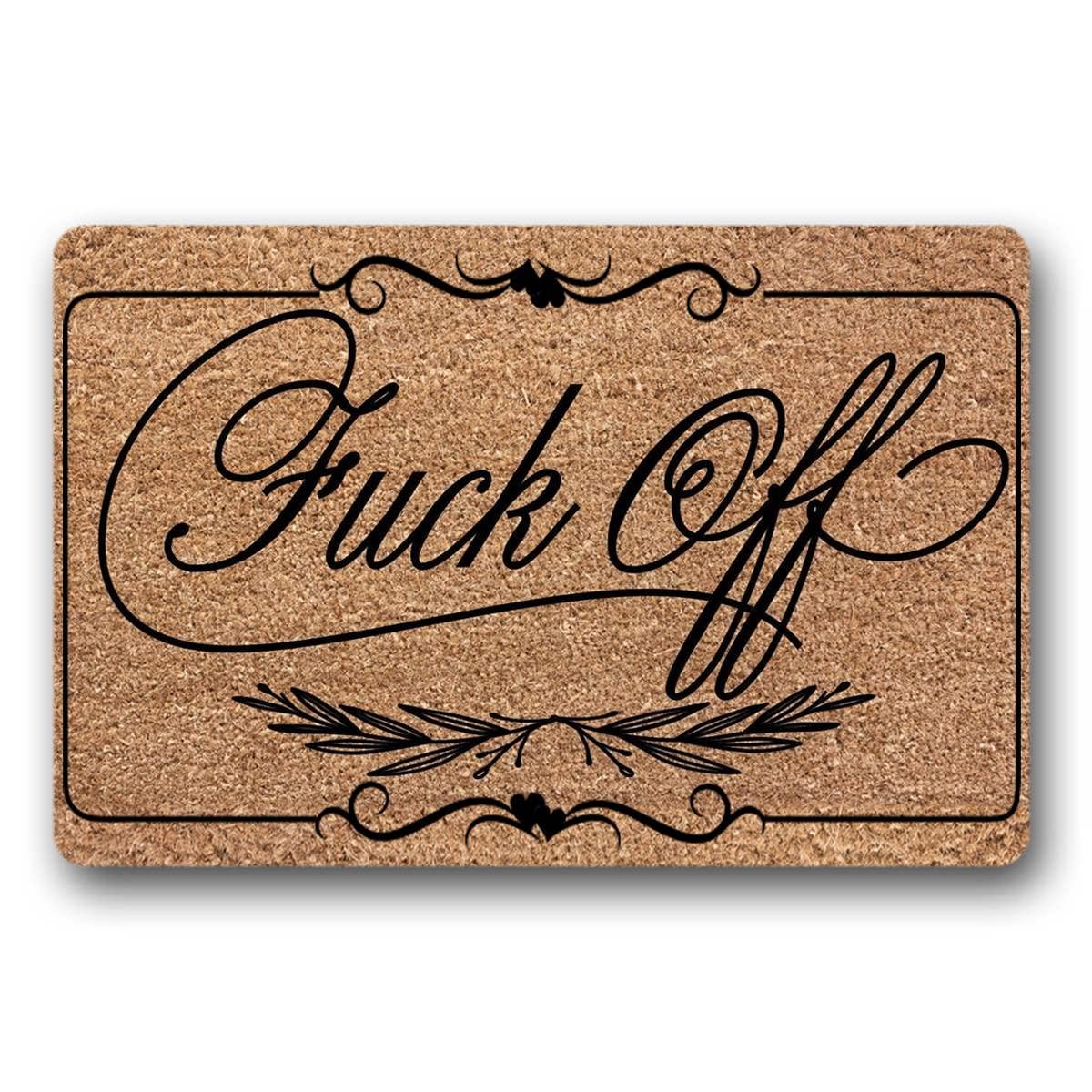 Zhixingasdfgh Funny 'F*ck Off' Doormat - Non-Woven Fiber Welcome Mat for Indoor/Outdoor Use - 18x30 Inches Personalized Housewarming Gift - Perfect for Front Door, Porch, or Office Entrance