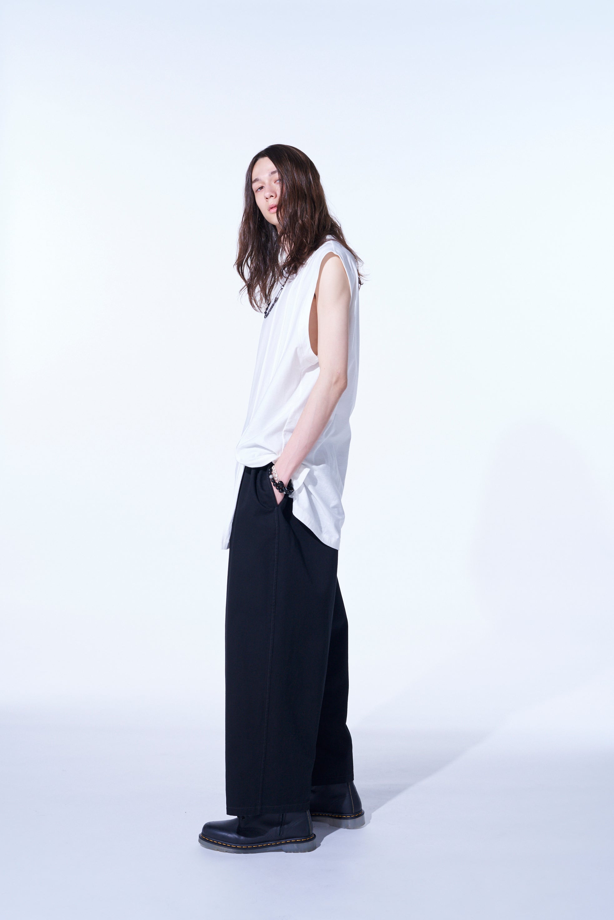 Soft Cotton Jersey Vertically Grafted Sleeveless Top with Side Slit - Breathable Summer Tank for Women | Casual Wear, Beach Outfit & Layering Staple