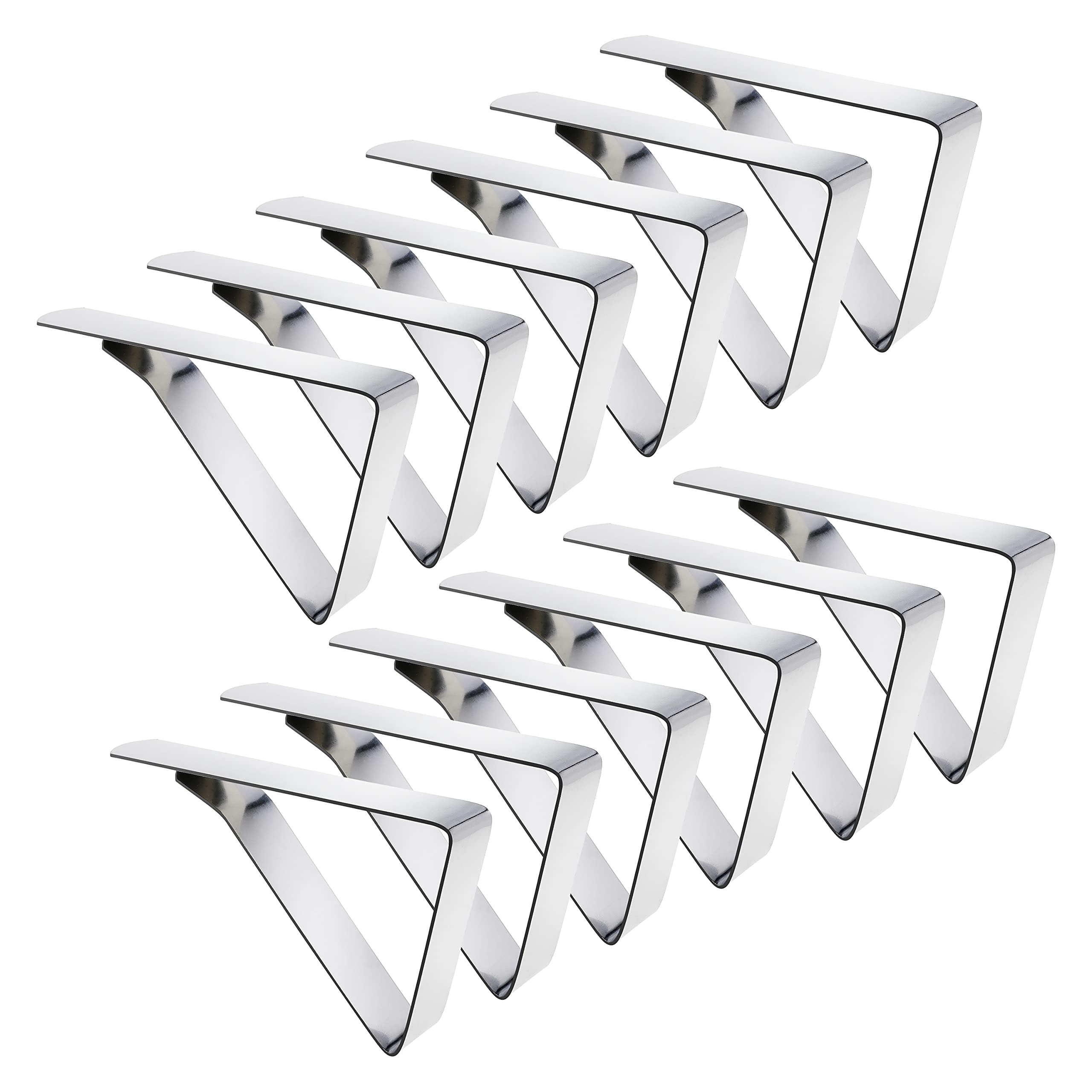 12 Pack Stainless Steel Tablecloth Clips - Heavy Duty Picnic Table Clamps for Outdoor Dining, Party Decor, Camping & Beach Use - Secure Table Covers in Windy Conditions
