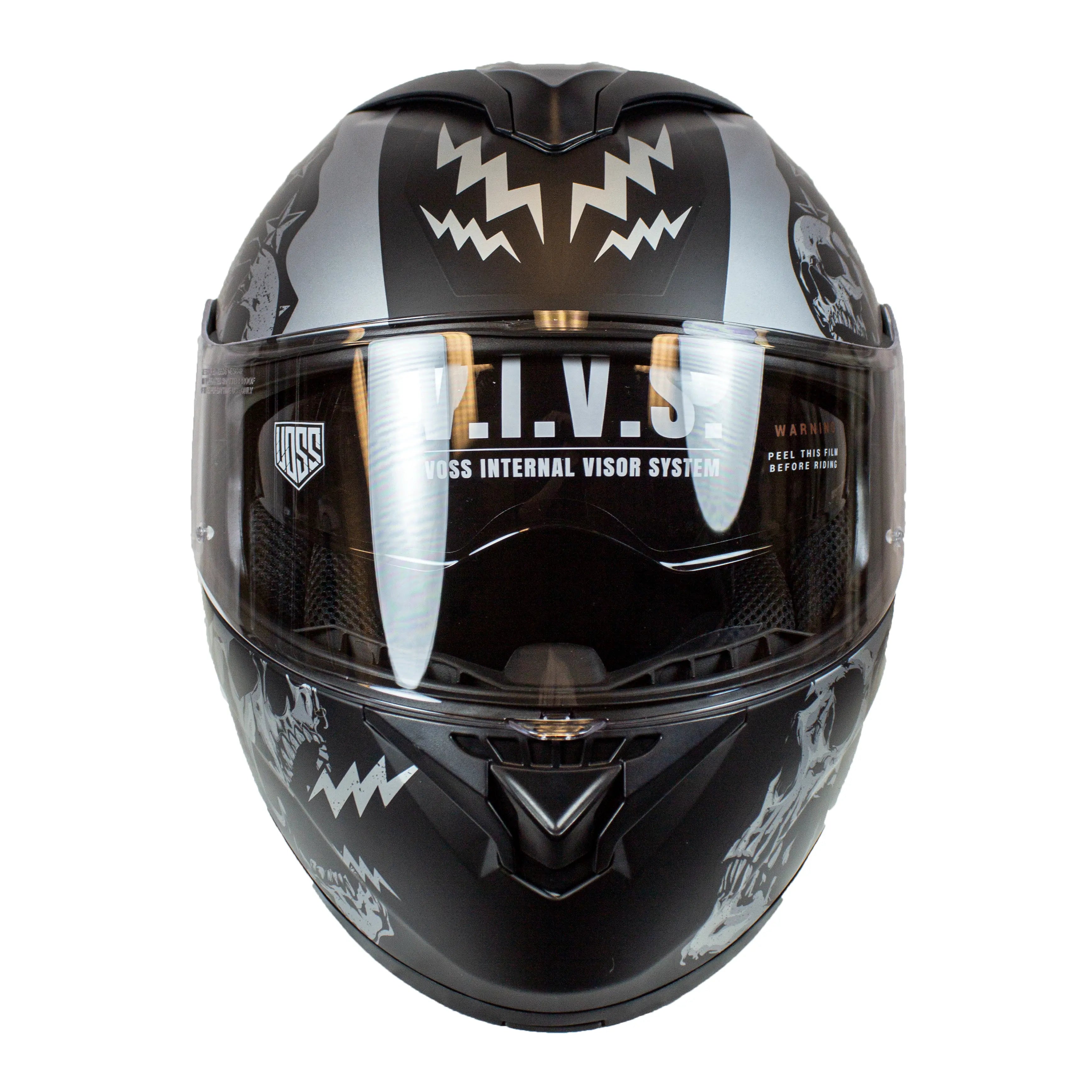 VOSS 580 Conquest Modular Two-Tone Motorcycle Helmet - Lightweight & Durable for Street Riding & Cruising