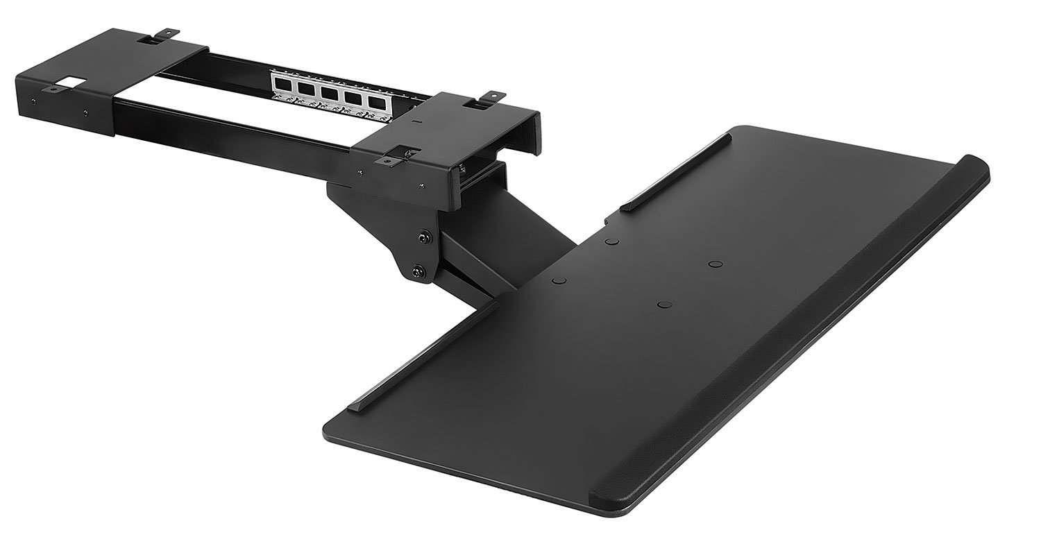 Mount-It! Ergonomic Under Desk Keyboard Tray with Mouse Platform & Gel Wrist Rest - Black | Perfect for Home Office, Gaming Setup & Workspace Organization