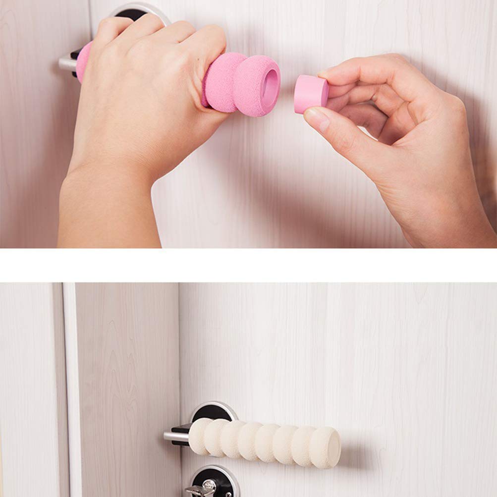 NUOBESTY 5-Pack Child Proof Door Knob Covers - Flexible Baby Safety Handle Protector, Anti-Collision Bumper for Toddlers - Perfect for Homes, Daycares & Nurseries (White)