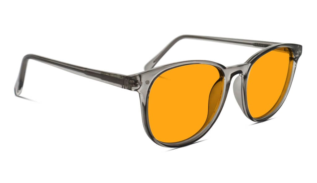 Blue Light Blocking Glasses for Sleep & Eye Strain Relief - SunDown Billie Blue Pearl Grey - Perfect for Nighttime Use, Gaming & Computer Work