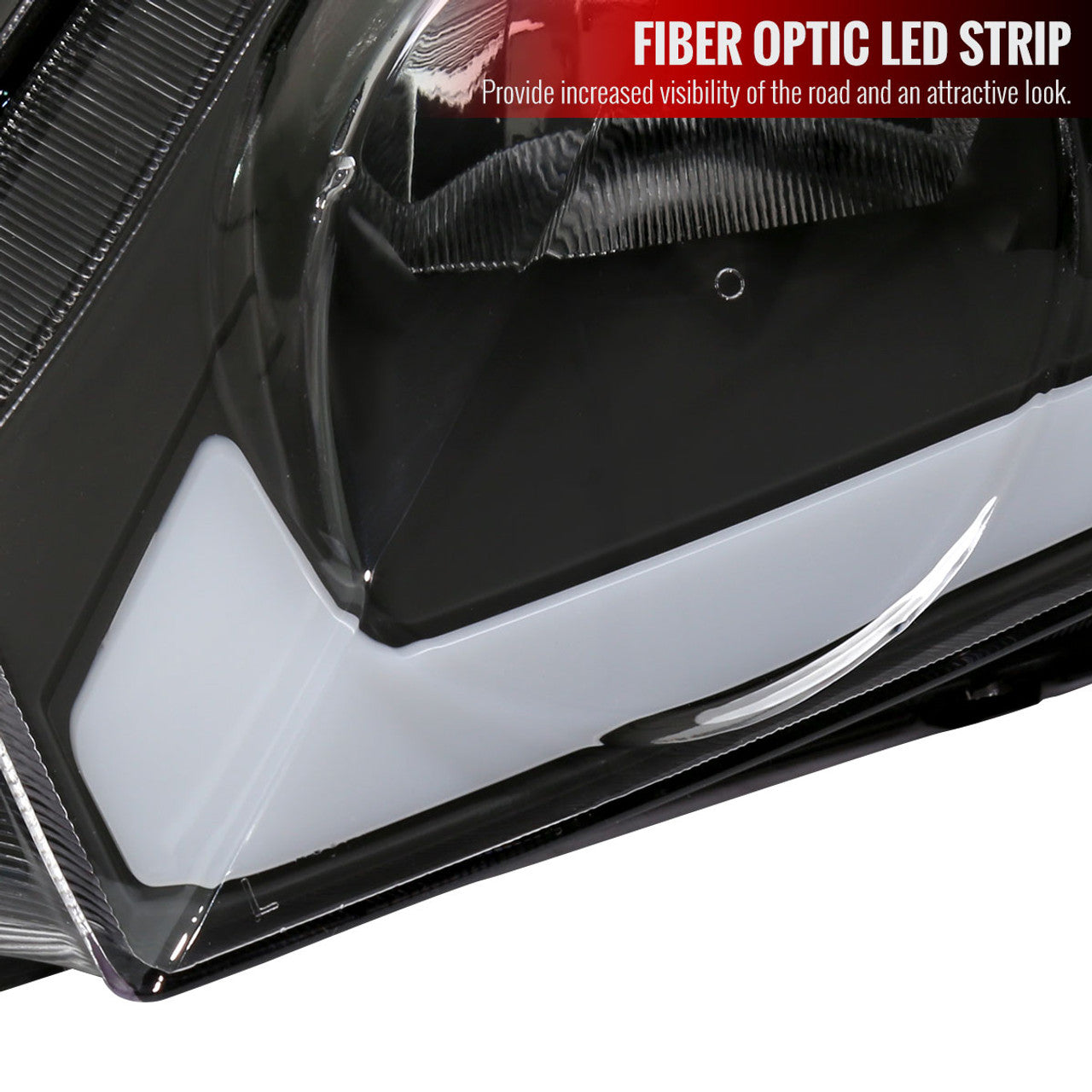 Black Euro Style Headlight Housing Kit with LED Strip for 2006-2011 Honda Civic Sedan 4dr - Upgrade Your Night Driving & Style
