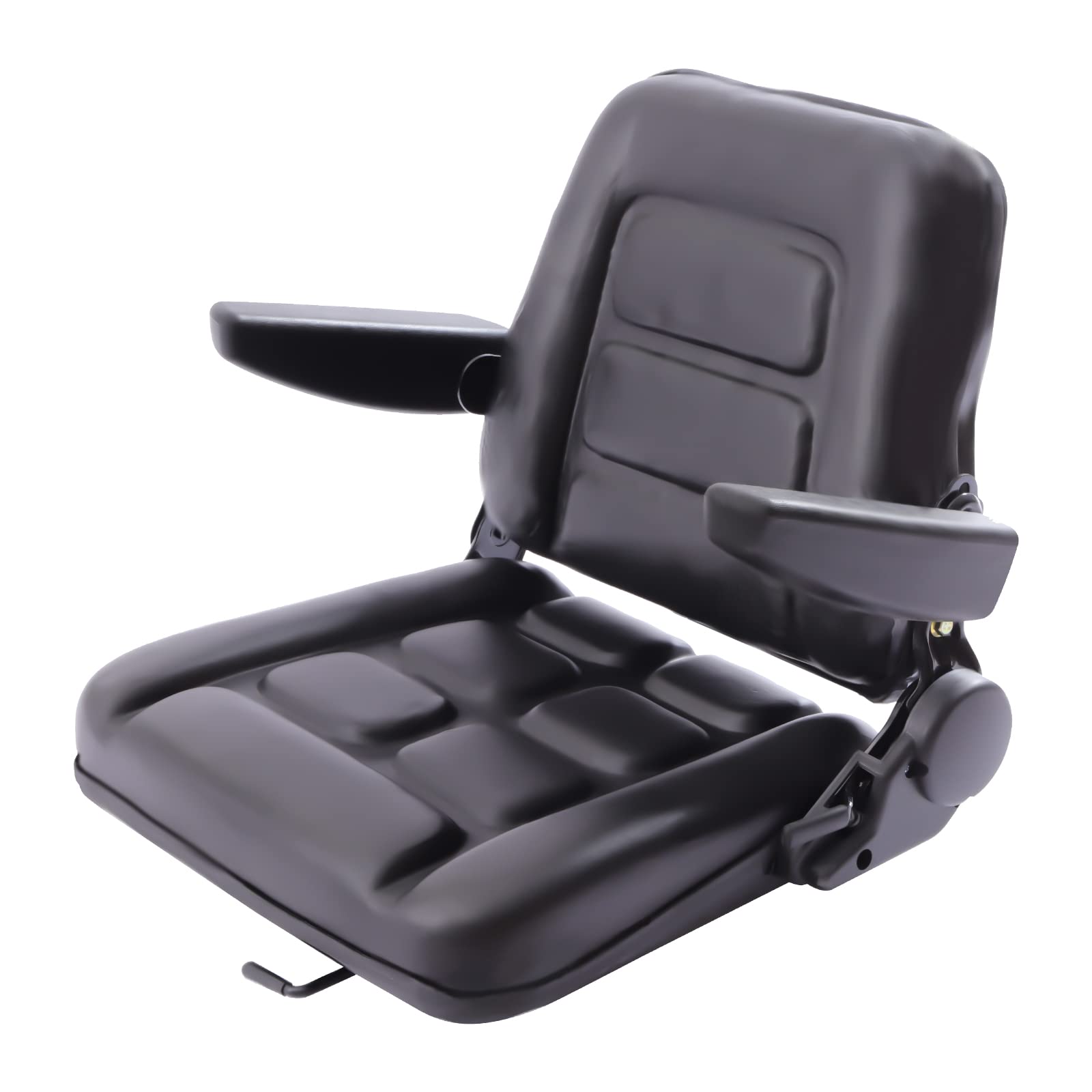 **Universal Adjustable Forklift Seat with Foldable Design & Armrest - Heavy-Duty Tractor Seat for Lawn Mowers, Excavators, Backhoes & Dozers - Perfect for Farming, Construction & Outdoor Equipment**