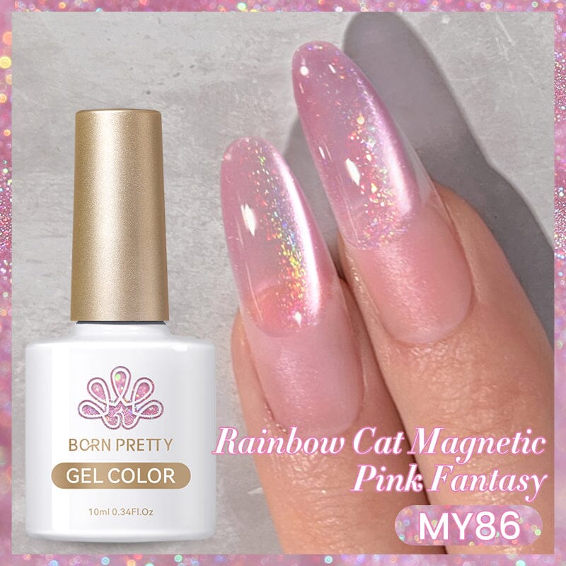Rainbow Cat Magnetic Gel Polish - 10ml Water Light Nail Art MY84 MY89 - Perfect for DIY Manicures & Nail Salon Use