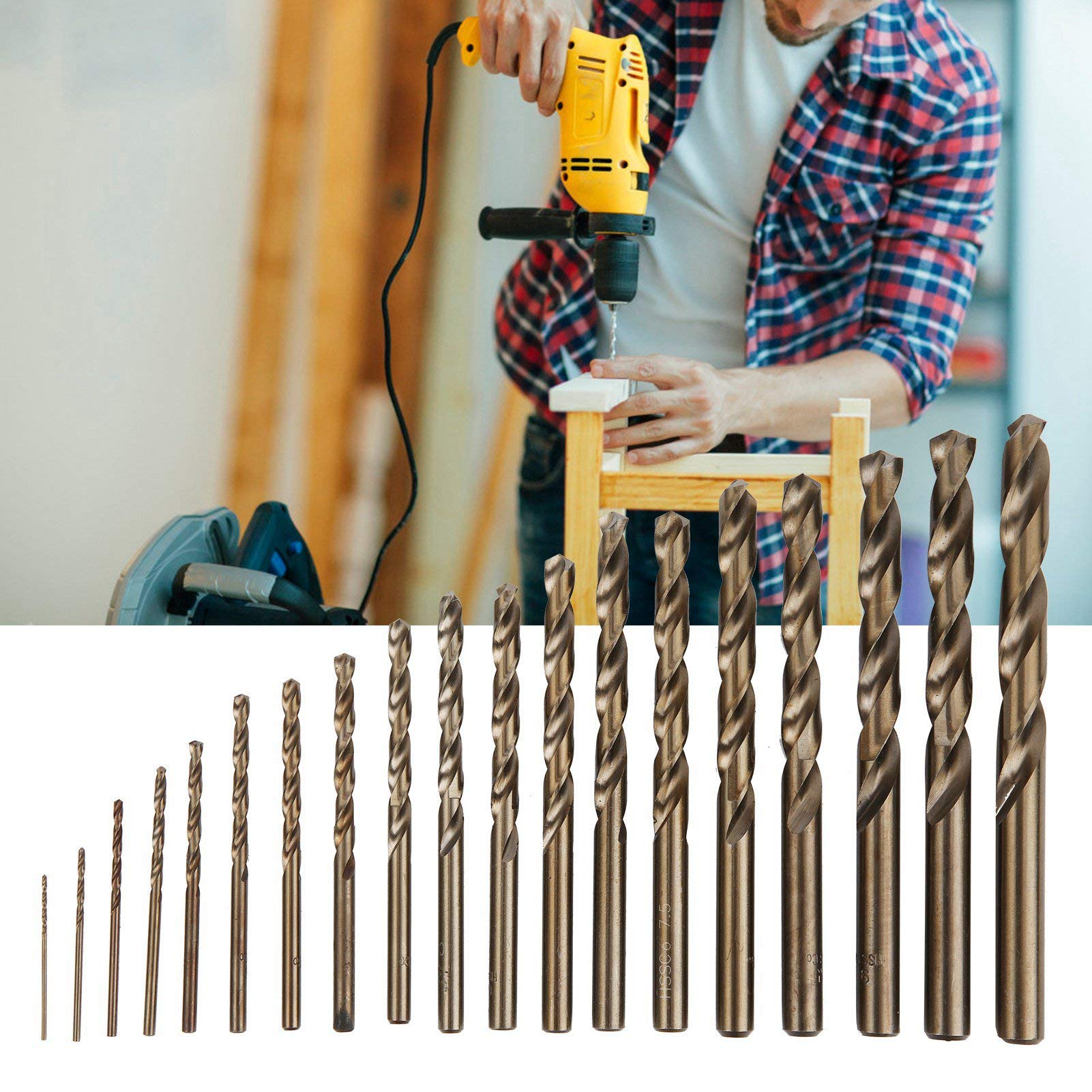 High-Speed Steel Drill Bit Set - Professional Grinding Technology for Metal, Wood & Plastic - Perfect for DIY, Construction & Home Repair Projects