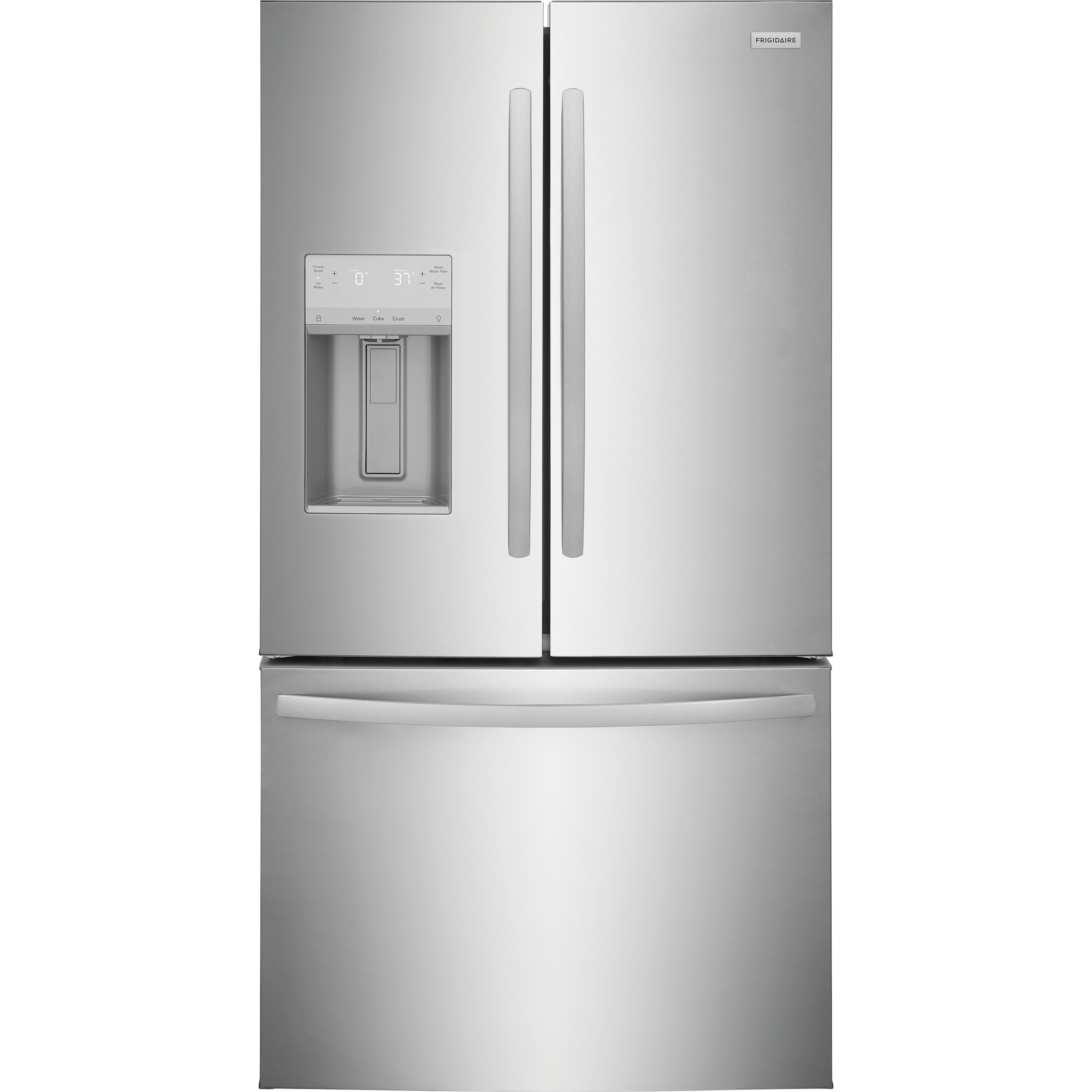 Frigidaire 36-Inch French Door Refrigerator with 27.8 cu. ft. Capacity, Ice & Water Dispenser (FRFS2823AS) - Perfect for Modern Kitchens & Large Family Storage