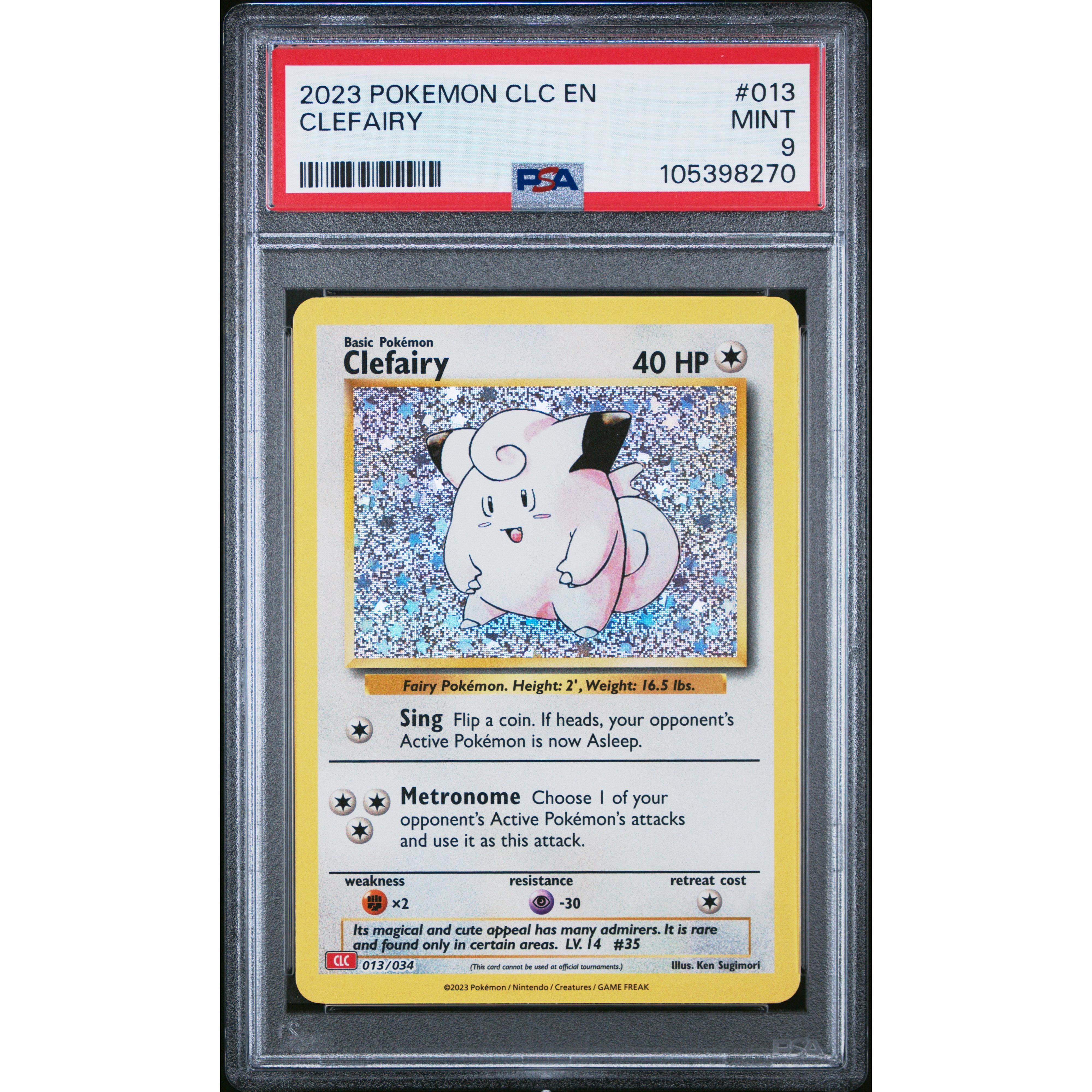 2023 Pokemon Classic Collection Clefairy 013/034 PSA 9 Graded Card - Rare Trading Card for Collectors & Battles