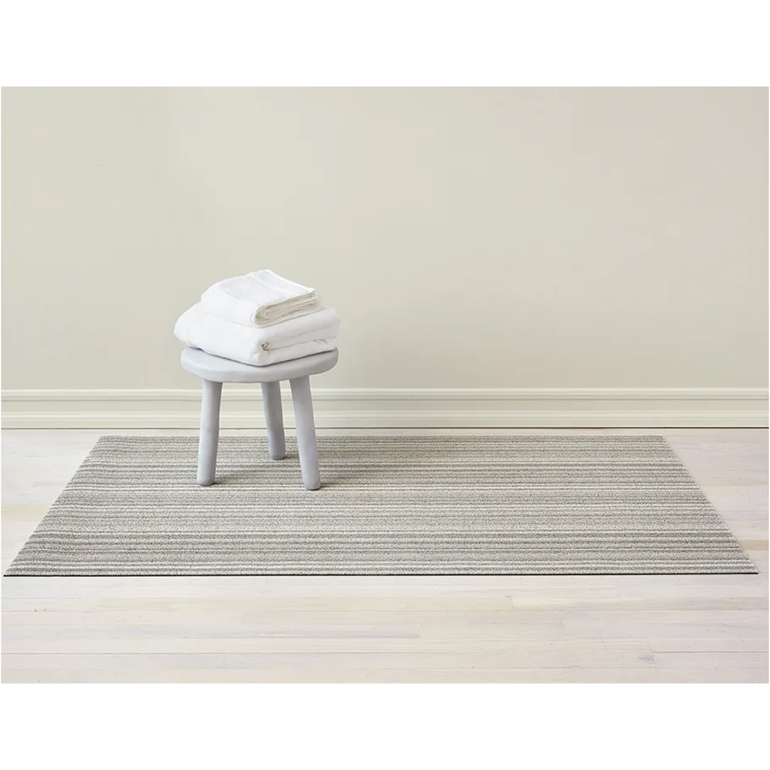 Chilewich Indoor Outdoor Shag Utility Mat - Skinny Stripe Birch Design 24x36 - Perfect for Entryway, Patio, or Kitchen Floor Protection