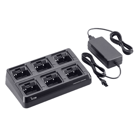Icom BC197-02 Six Unit Battery Charger for Two-Way Radios - Fast Charging for Walkie Talkies, Emergency Communication, and Outdoor Adventures