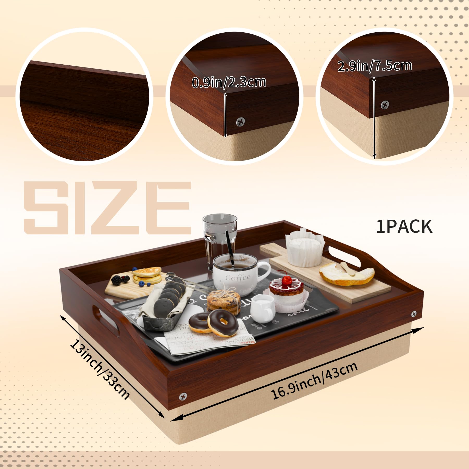 Modern Wooden Lap Desk with Folding Legs & Detachable Cushion - Portable Laptop Tray for Bed, Sofa, or Floor - Ergonomic Home Office & Study Desk with Comfortable Handles