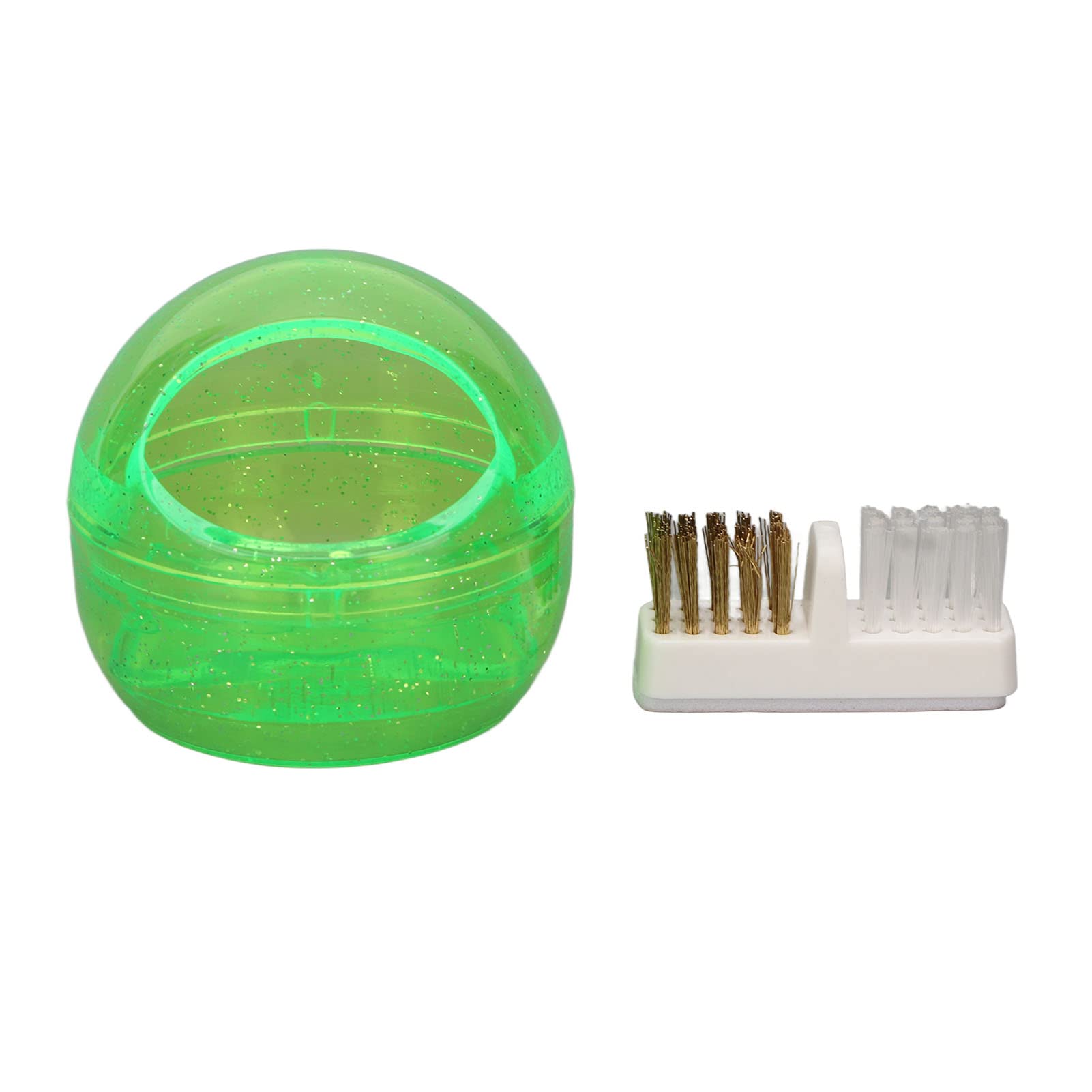 **Professional Nail Bit Cleaning Box - Dual Brush Manicure Set for Home & Salon Use - Perfect for Nail Care, Cleaning & Maintenance (Green)**    **Use Scenarios:** Ideal for home manicures, salon professionals, nail art enthusiasts, and DIY nail care routines.