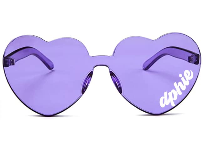 Delta Phi Epsilon Heart Shaped Sunglasses with DPE Logo - Greek Sorority Sunglasses for Big Little Gifts, Sorority Events, Beach Days & Summer Fashion Accessories