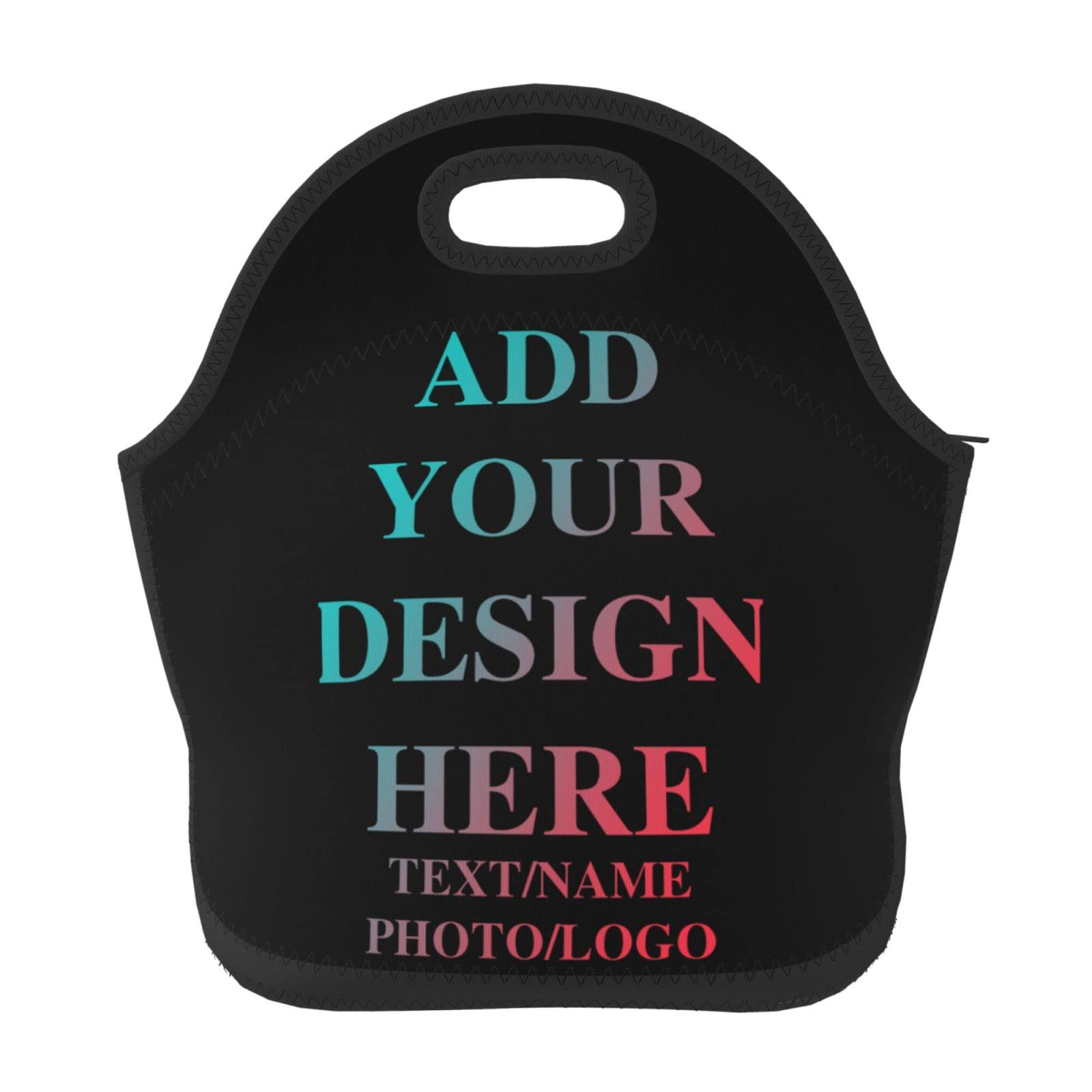 Custom Insulated Lunch Bag with Personalized Text, Photo & Logo - Neoprene Reusable Cooler Tote for Work, School, Picnic & Travel - Perfect Lunch Box for Men & Women (Personalized Design) - Ideal for Office Meals, Beach Trips & Outdoor Adventures