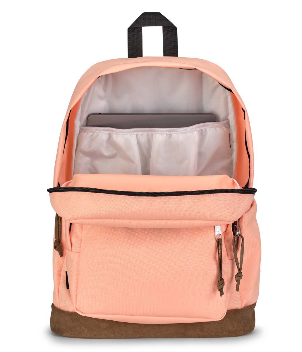 JanSport Right Pack Backpack - Lightweight School & Travel Backpack for Students & Commuters, Peach Neon - Perfect for College, Hiking & Everyday Use