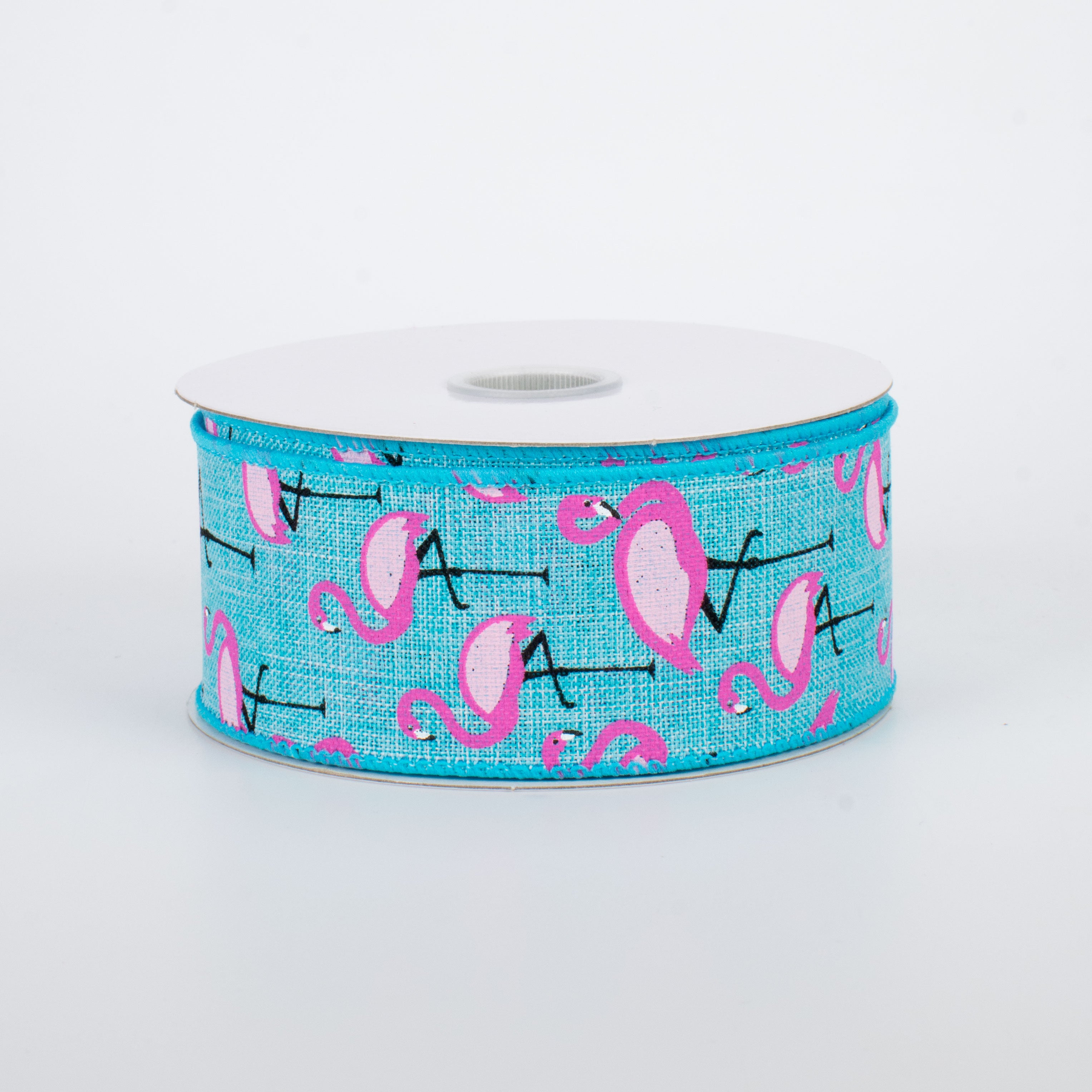 1.5 Inch Pink Flamingo Ribbon - Blue Decorative Ribbon (10 Yards) for Gift Wrapping, DIY Crafts, Party Decorations, and Scrapbooking
