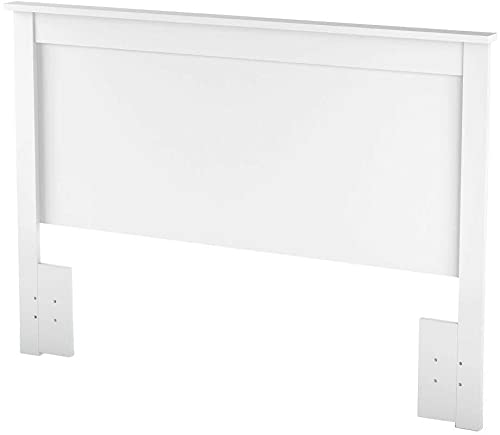 ADHW Full/Queen Size Bed Frame with Headboard - Durable Particle Board, Pure White Finish - Perfect for Modern Bedrooms & Guest Rooms
