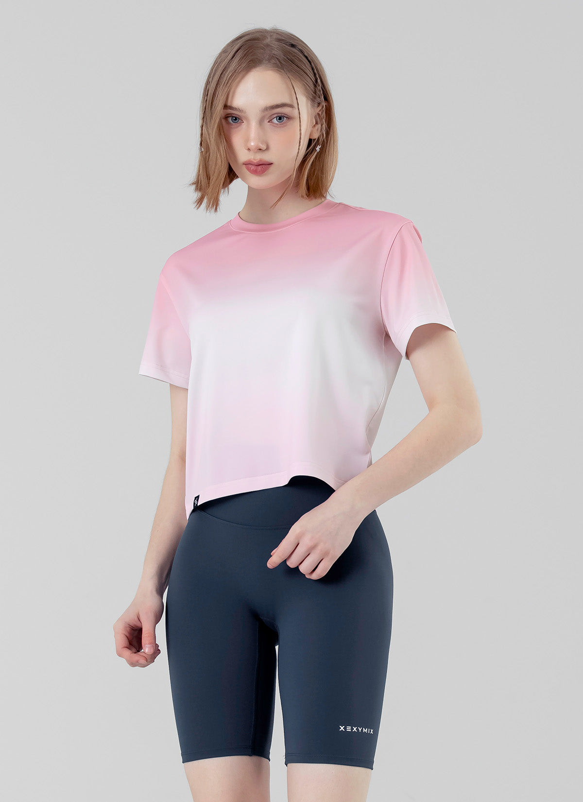 Stylish Ice Feather Ombre Crop Short Sleeve Top for Women | Trendy Summer Fashion | Perfect for Beach Outings, Music Festivals & Casual Wear