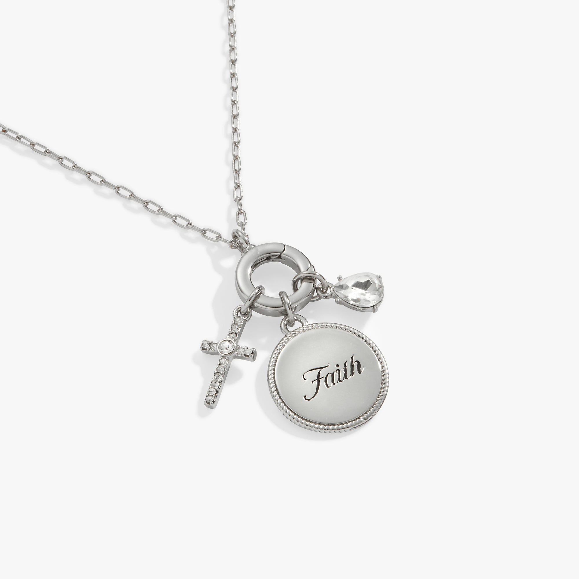 Faith Mix & Match Charm Necklace Set - Sterling Silver & Gold Plated Pendant Jewelry for Women - Perfect for Layering, Gift Giving & Everyday Wear