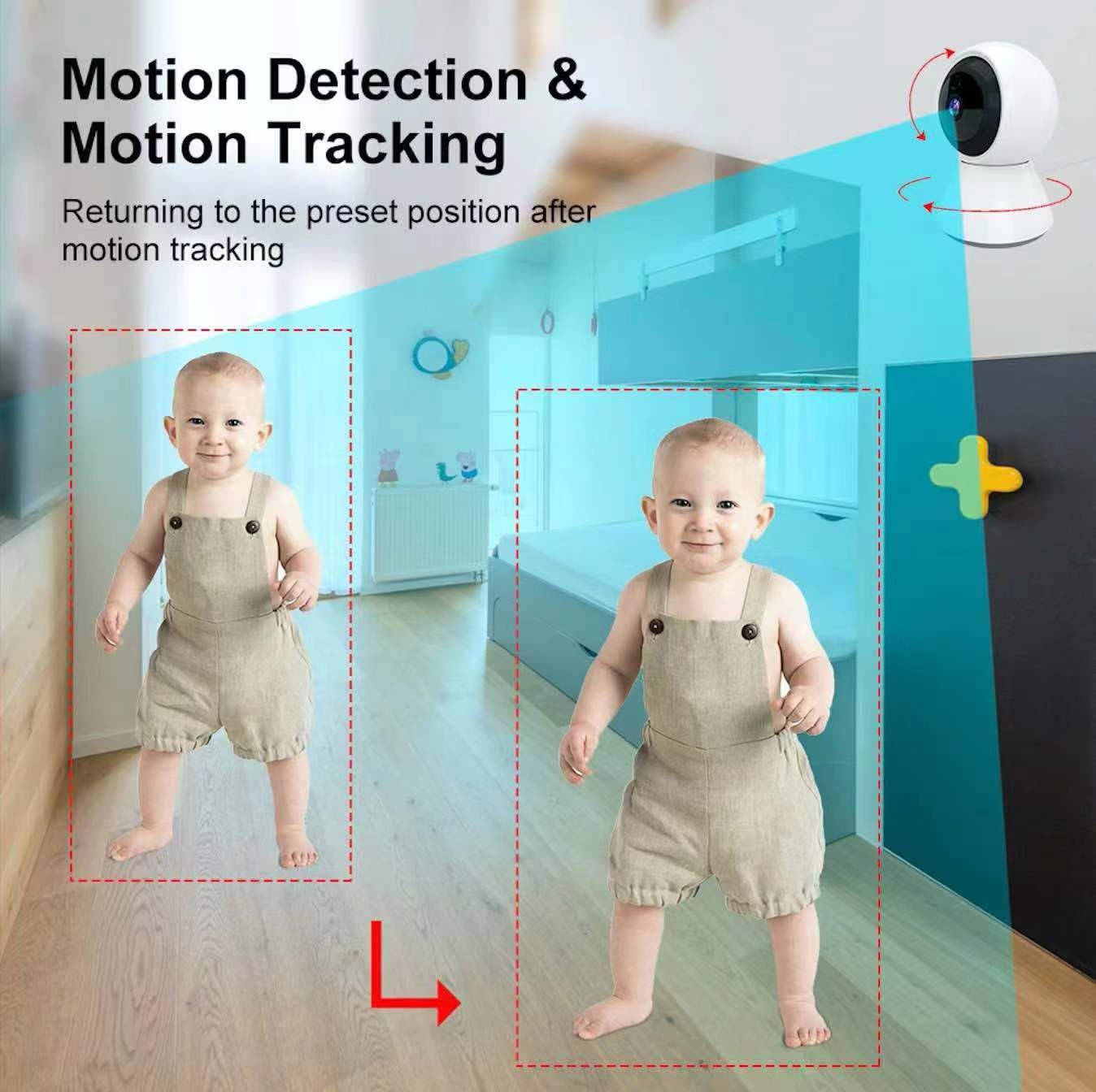 2K Indoor WiFi Security Camera with 5GHz & 2.4GHz Dual Band - Baby Monitor, Pet Camera & Elderly Care with Smartphone App - Perfect for Home, Nursery & Pet Monitoring