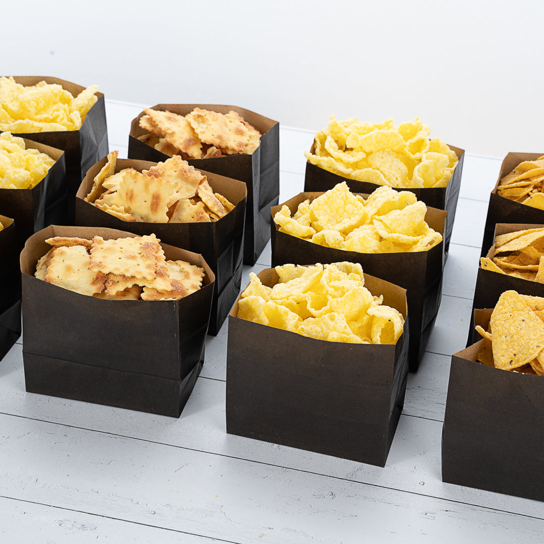 Eco-Friendly Black Paper Snack Bags 4.25
