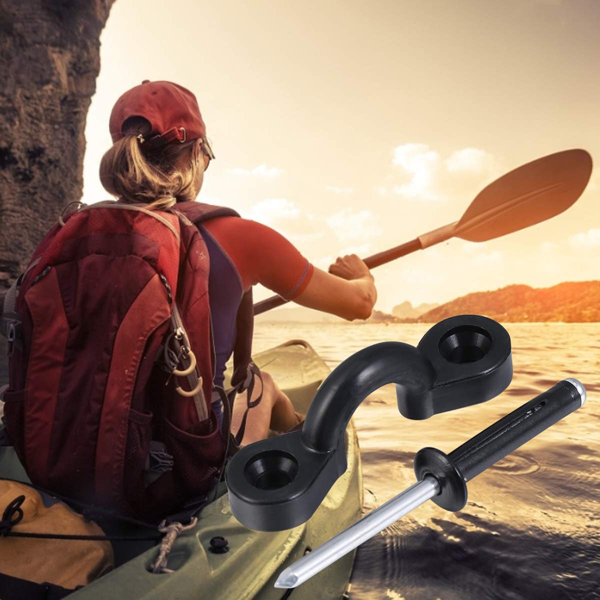BESPORTBLE Kayak Rivet Gasket Kit with Buckles - Marine-Grade Stainless Steel Kayak Accessories for Kayak Deck & Yacht Rope Winding - Perfect for Kayaking, Boating & Water Sports