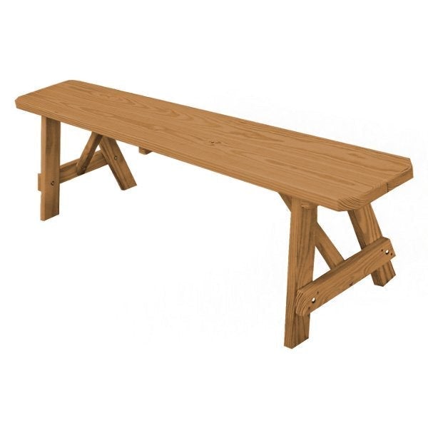 Pressure Treated Pine Traditional Bench - Durable Outdoor Garden Bench for Patio, Backyard & Park Seating - Weather-Resistant Wooden Bench for Relaxing & Socializing