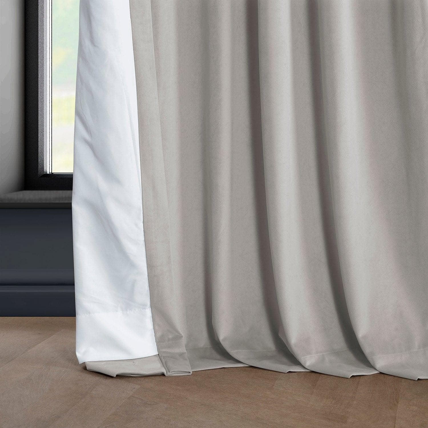 City Grey Heritage Plush Velvet Blackout Curtains for Bedroom - Thermal Insulated Noise Reducing Window Drapes for Living Room & Nursery