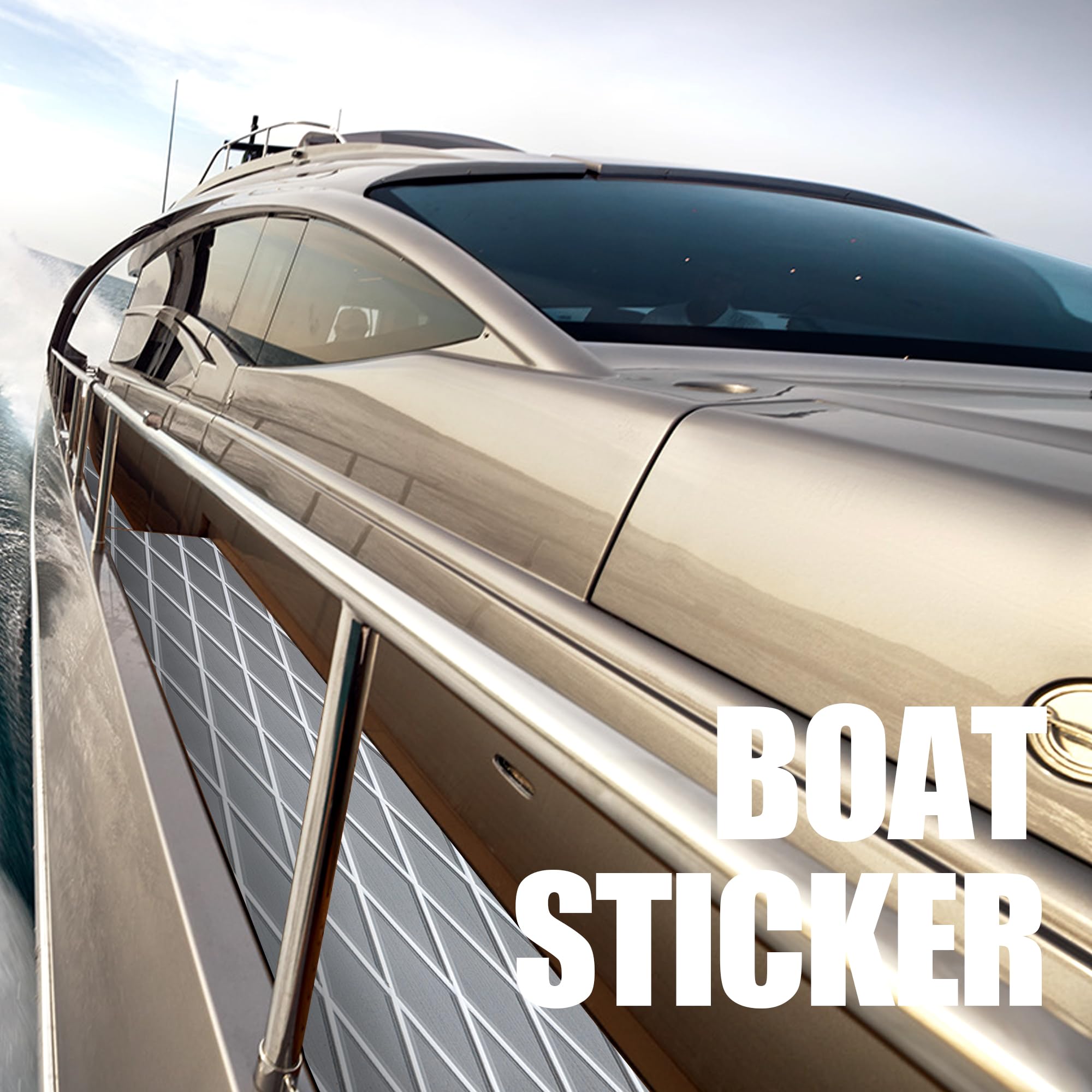 Premium EVA Foam Boat Flooring - Waterproof Self-Adhesive Marine Decking Mat for Motorboats, Yachts, Kayaks & RVs - Non-Slip Boat Floor Covering for Comfort & Safety on Deck, Fishing, or Water Sports