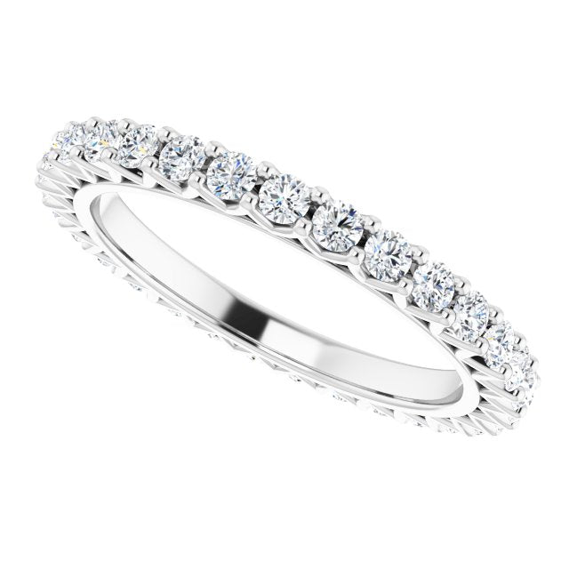 0.93 Carat Shared Prong Round Diamond Eternity Band - Wedding, Anniversary & Engagement Ring for Women - Perfect for Bridal Jewelry & Special Occasions