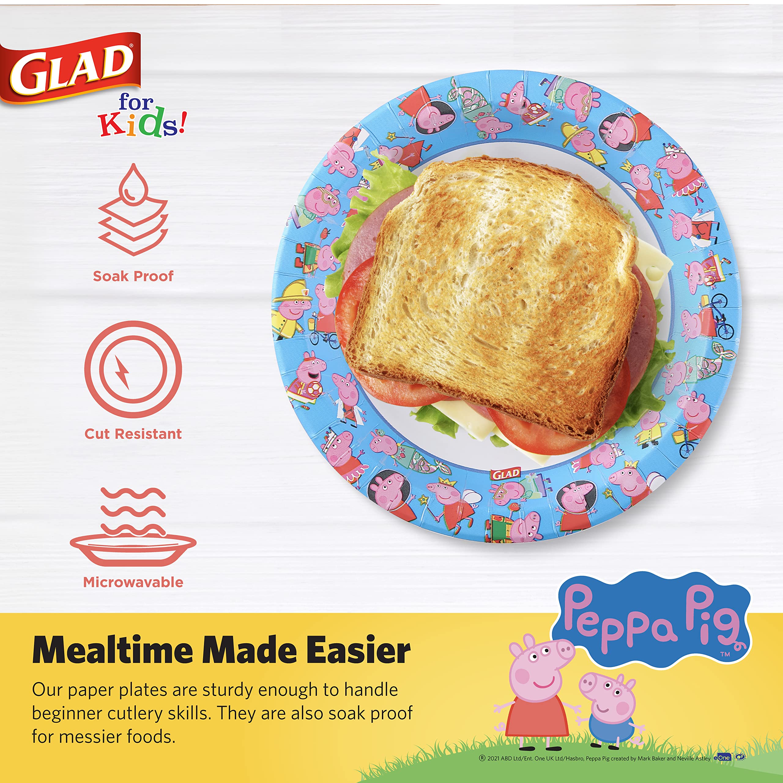 Peppa Pig I Can Be Anything Disposable Paper Plates for Kids - 7 Inch, Soak Proof & Microwavable, Pack of 10 (200 Count) - Perfect for Birthday Parties, Picnics, and Everyday Family Meals