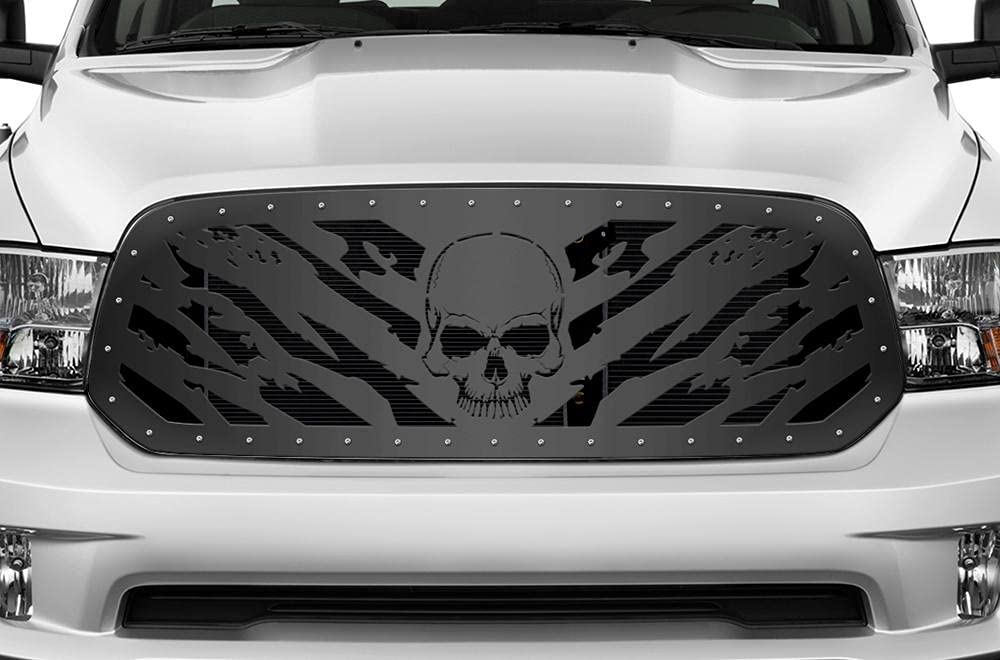 Dodge Ram 1500 2013-2018 Steel Grille Replacement - Durable Powder Coated Satin Black Finish - Perfect for Off-Roading & Truck Customization