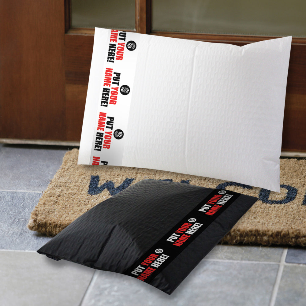 Wholesale White Padded Mailer with Banner - End Opening Envelopes for Shipping & Mailing | Perfect for Ecommerce, Small Businesses & Packaging Supplies