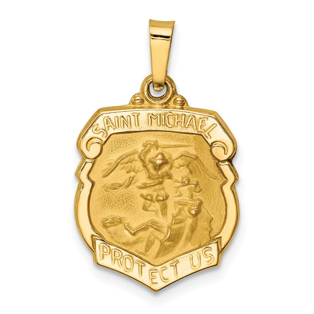 14K Yellow Gold St. Michael Medal Pendant - Religious Jewelry for Men & Women - Perfect for Baptism, Confirmation & Spiritual Protection Gifts
