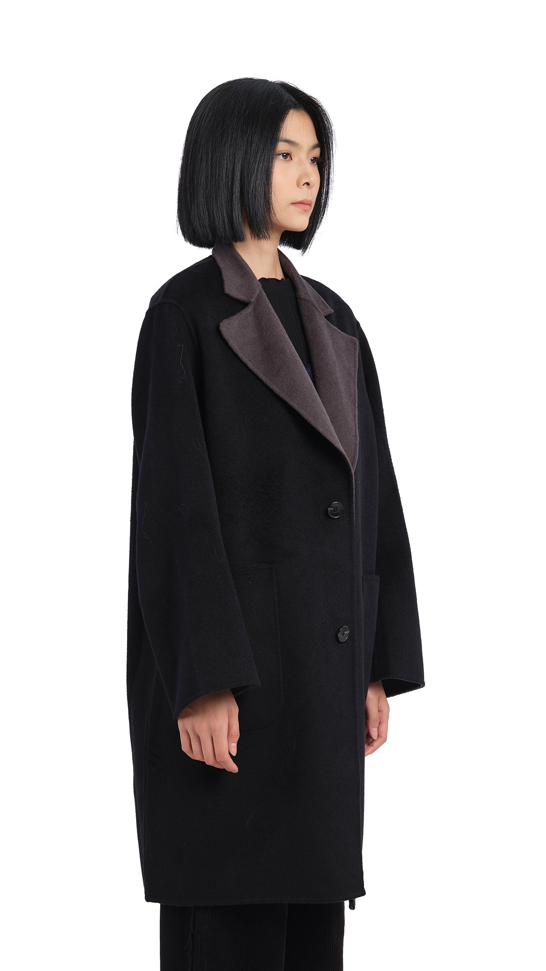 Reversible Double Face Coat for Women - Warm Winter Jacket with Pockets | Stylish Outerwear for Work, Travel & Casual Wear