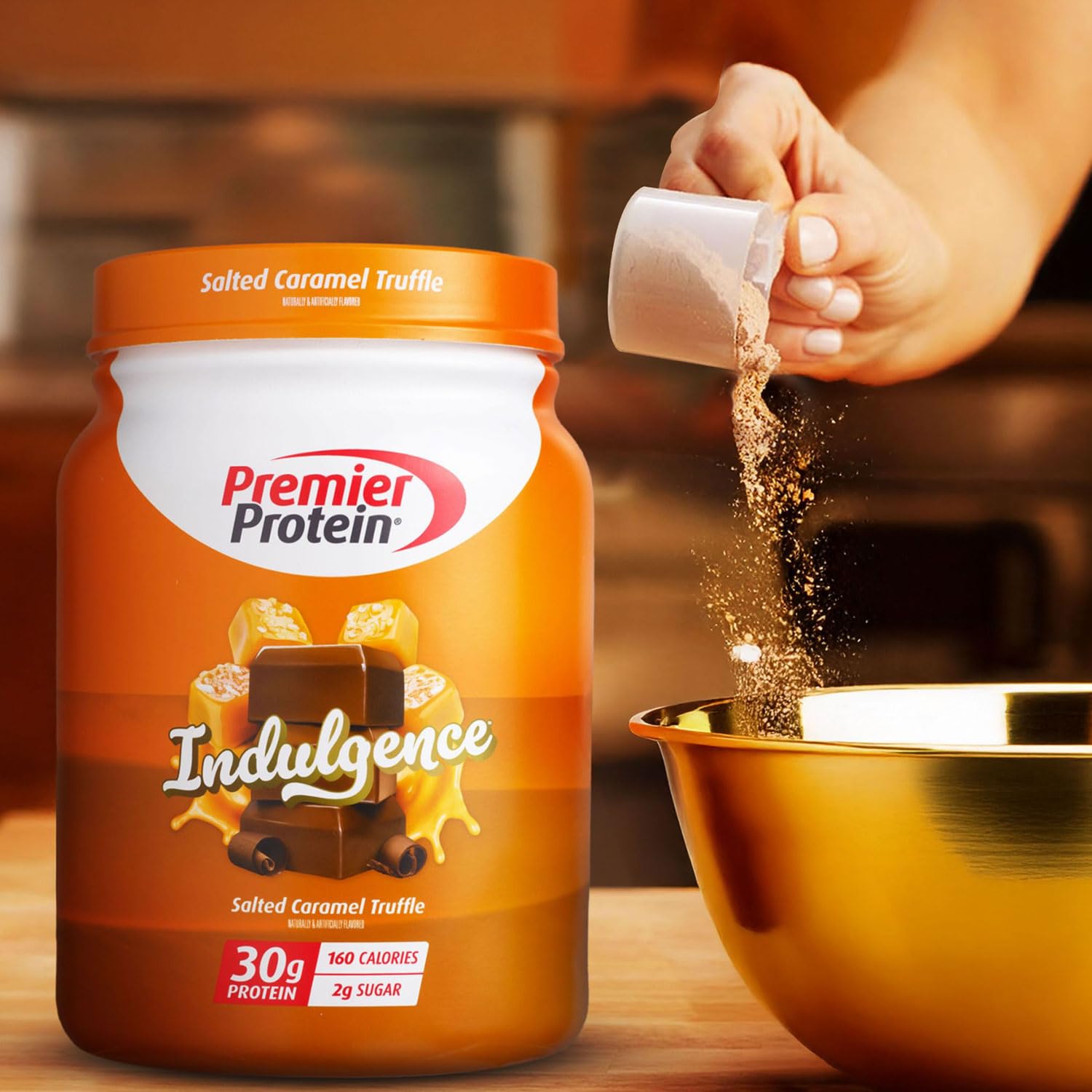 Premier Protein Indulgence Protein Powder - 30g Protein, 3g Sugar, Salted Caramel Truffle Flavor, 17 Servings - Ideal for Post-Workout Recovery & Healthy Snacking